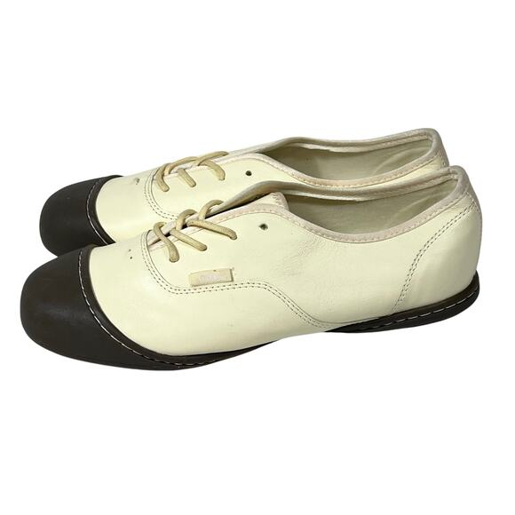 Vans Two Tone Oxford Flat Derby Sneaker Shoe Men 5.5 Women 7 Cream Brown Cap Toe main image 7